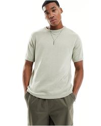 ASOS - Relaxed Knitted Crew Neck Textured T-shirt - Lyst