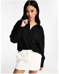 New Look - Oversized Crinkle Shirt - Lyst