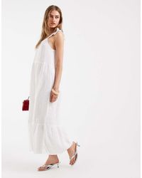 ONLY - Maxi Jurk Van Kreukelstof Met Stroken - Lyst