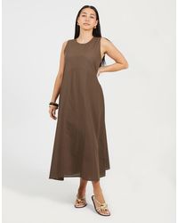 Brave Soul - Panelled Sleeveless Crew Neck Midi Dress - Lyst