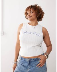 Collusion - Plus Printed Pointelle Tank Top - Lyst