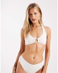 Lindex - Eyelet Halterneck Bikini Top - Lyst