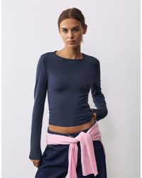 Pull&Bear - Fitted Long Sleeve Top - Lyst