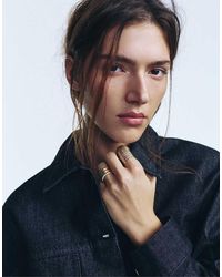 Pull&Bear - Set Van 2 Ringen Met Textuur - Lyst