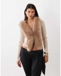 I.AM.GIA - Kytia Faux Fur Trim Ribbed Knit Cardigan Top - Lyst