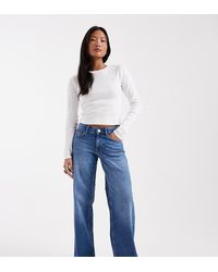 Only Petite - Judy Low Rise Wide Leg Jeans - Lyst