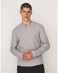 Bershka - Slim Fit Long Sleeve Henley T-Shirt - Lyst