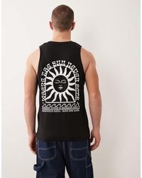 Jack & Jones - Oversized Vest With Sun Back Print - Lyst