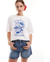 JJXX - T-shirt With Pasta Chest Print - Lyst