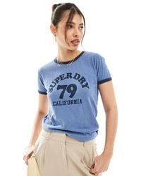 Superdry - – athletic essentials – ringer-t-shirt für den strand - Lyst