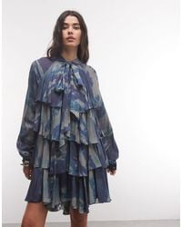 Muse Assembly - Muse Asseembly Boho Tiered Ruffle Mini Dress - Lyst