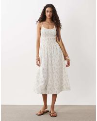 Cotton On - Remy Shirred Midi Dress - Lyst