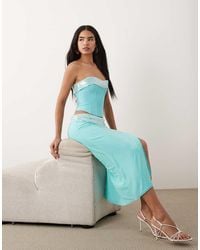 Tiger Mist - Charlyze Sequin Trim Fishtail Maxi Skirt - Lyst