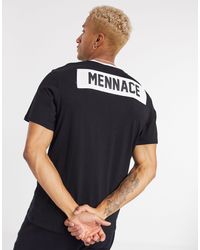 Mennace Striped Logo T-shirt in Red for 