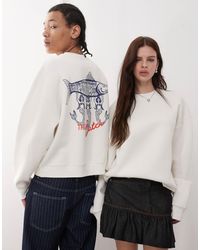 Reclaimed (vintage) - Unisex Boxy Sweatshirt With Fisherman Back Graphic - Lyst