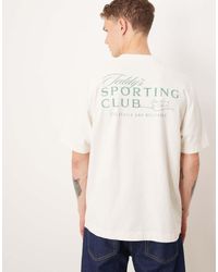 Abercrombie & Fitch - Camiseta Blanca Extragrande De Manga Corta Con Estampado Gráfico Vintage En La Espalda De - Lyst