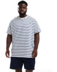 Polo Ralph Lauren - Big & tall - t-shirt standard à rayures et logo emblématique - /bleu - Lyst
