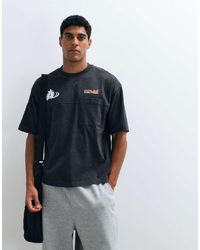ASOS - Heavyweight Boxy Oversized T-shirt With Text Graphic And Pocket Detail - Lyst
