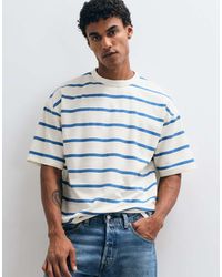 ASOS - Breathemaxtm Heavyweight Oversized T-shirt With Blue Stripes - Lyst