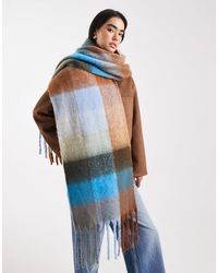 Threadbare - Écharpe couverture à carreaux - marron et - Lyst