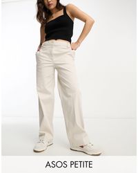 ASOS - Asos design petite – locker geschnittene boyfriend-hose - Lyst