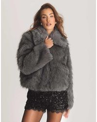 Threadbare - Faux Fur Collared Coat - Lyst