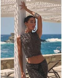 SIMMI - Sequin Beach Tank Top - Lyst