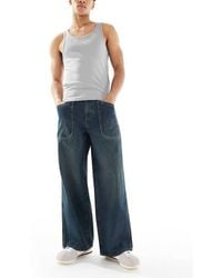 ASOS - Super Baggy Jeans Met Groene Tint - Lyst