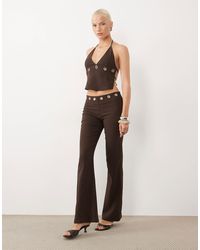 Tiger Mist - Marren Eyelet Detail Flare Pants - Lyst