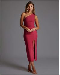 Vesper - One Shoulder Midaxi Dress With Thigh Split - Lyst