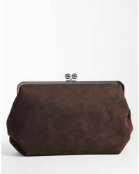 ASOS - Pochette Strutturata Oversize Color Cioccolato Effetto Velluto - Lyst