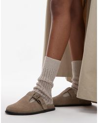 TOPSHOP - Annie Real Leather Buckle Clog - Lyst