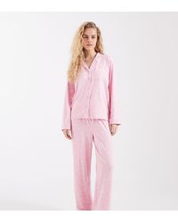 Loungeable - Super Soft Jersey Revere Top And Trouser Set - Lyst