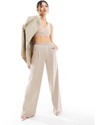ASOS - Co-ord Wide Leg Trouser With Elastic Waist Trim - Lyst