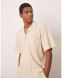 SELECTED - Camisa Color Crema Con Cuello De Solapas De Tejido Gofrado De (Parte De Un Conjunto)-Blanco - Lyst