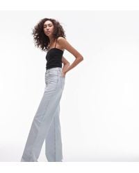 TOPSHOP - Mid Rise Loose Fit Straight Jeans - Lyst