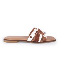 OFF THE HOOK - Heath Suede Leather Slip On Flat Sandals - Lyst