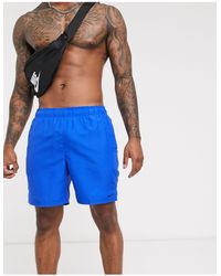 nike swimming swoosh print lap short in black