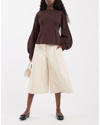 ASOS - Tailored Faux Leather High Waist Culotte Trousers - Lyst