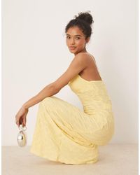 Vila - – strukturiertes maxi-trägerkleid aus jersey - Lyst