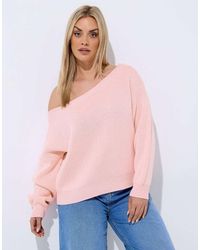 Yours Clothing - Knitted Off Shoulder Jumper - Lyst