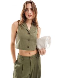 Miss Selfridge - Linen Blend Button Up Vest - Lyst