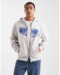 ASOS - Zip Through Hoodie With Street Print - Lyst