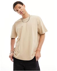 AllSaints - Isac - t-shirt oversize - taupe caramel - Lyst