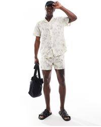 South Beach - Palm Print Swim Shorts - Lyst