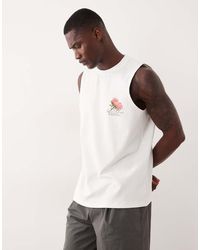 ASOS - Super Heavyweight Relaxed Tank With Floral Graphic - Lyst
