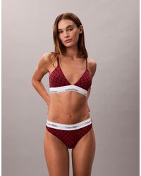 Calvin Klein - Icon cotton modal - string - imprimé logo - Lyst