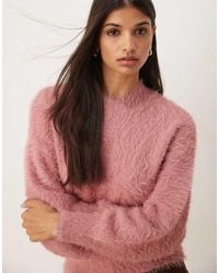 ASOS - Knitted Eyelash Waisted Crew Neck Jumper - Lyst