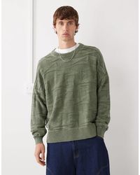 Weekday - Pull oversize avec motif texturé effet 3d - kaki - Lyst