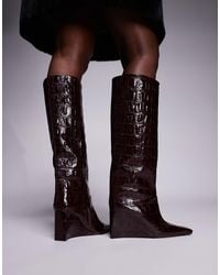 ASOS - Clarissa - bottes à enfiler en cuir - Lyst